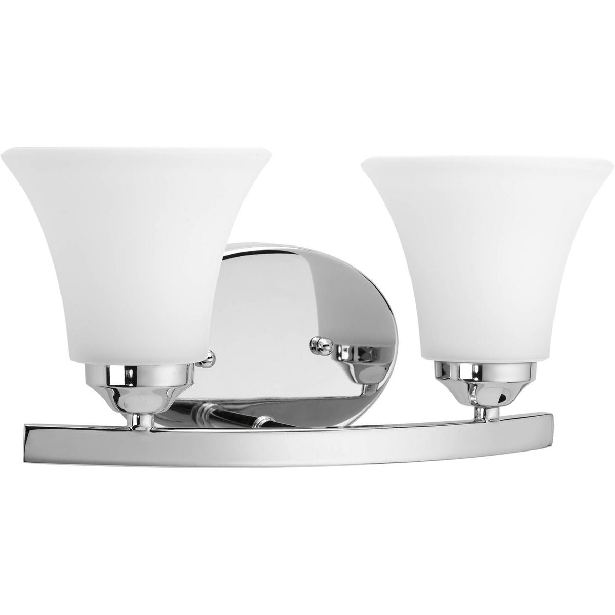 PROGRESS LIGHTING P2009-15 Polished Chrome Adorn Collection Two-Light Polished Chrome Etched Glass Traditional Bath Vanity Light