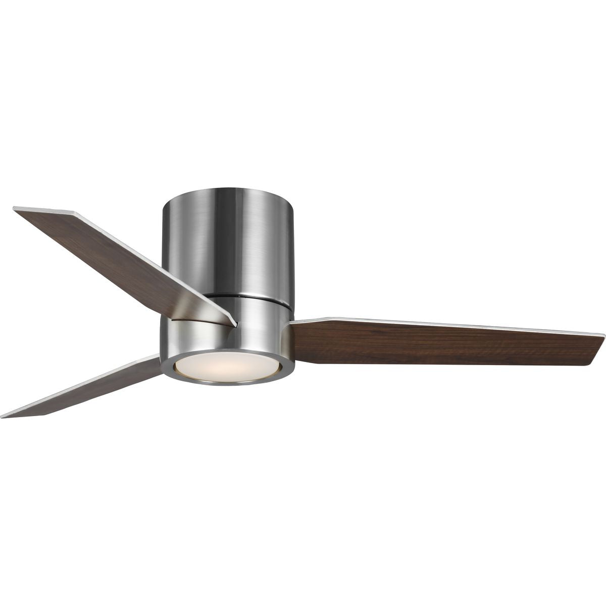 PROGRESS LIGHTING P250058-009-30 Brushed Nickel Braden Collection 44" 3-Blade Brushed Nickel LED Mid-Century Modern Indoor Hugger Ceiling Fan