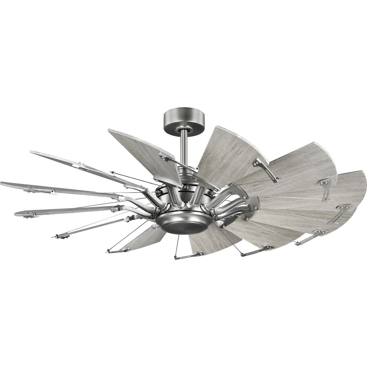 PROGRESS LIGHTING P250065-081 Antique Nickel Springer Collection 52-Inch Antique Nickel 12-Blade DC Motor Windmill Ceiling Fan