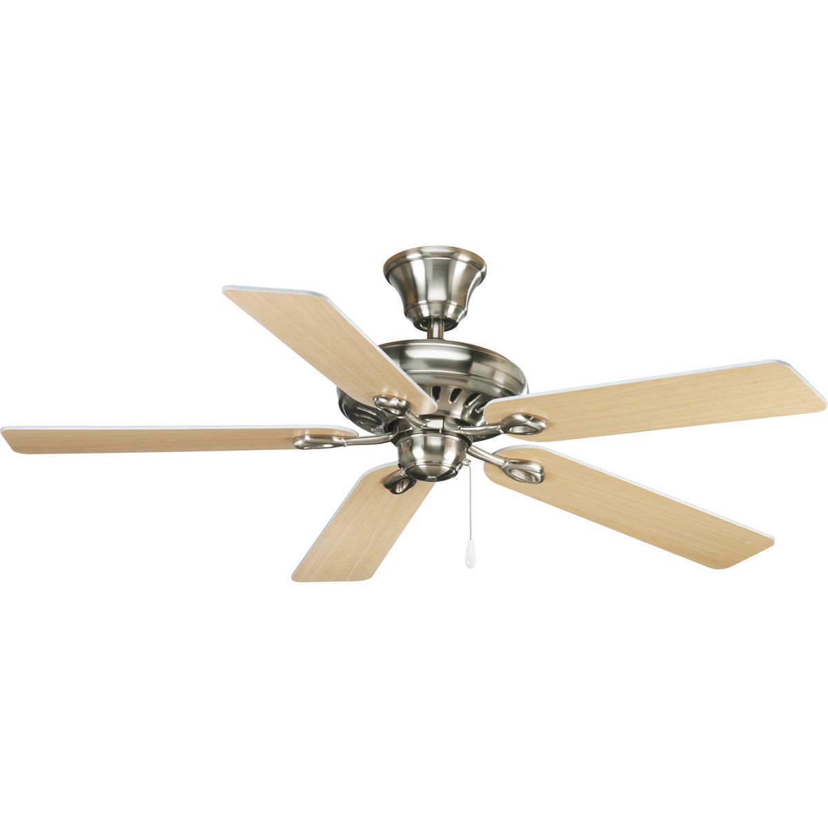 PROGRESS LIGHTING P2521-09 Brushed Nickel AirPro Collection Signature 52" Five-Blade Ceiling Fan