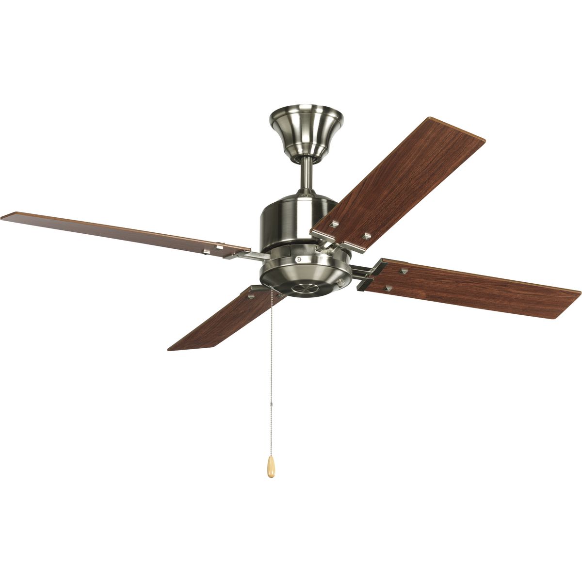PROGRESS LIGHTING P2531-09 Brushed Nickel Clifton Heights Collection 52" Four-Blade Ceiling Fan