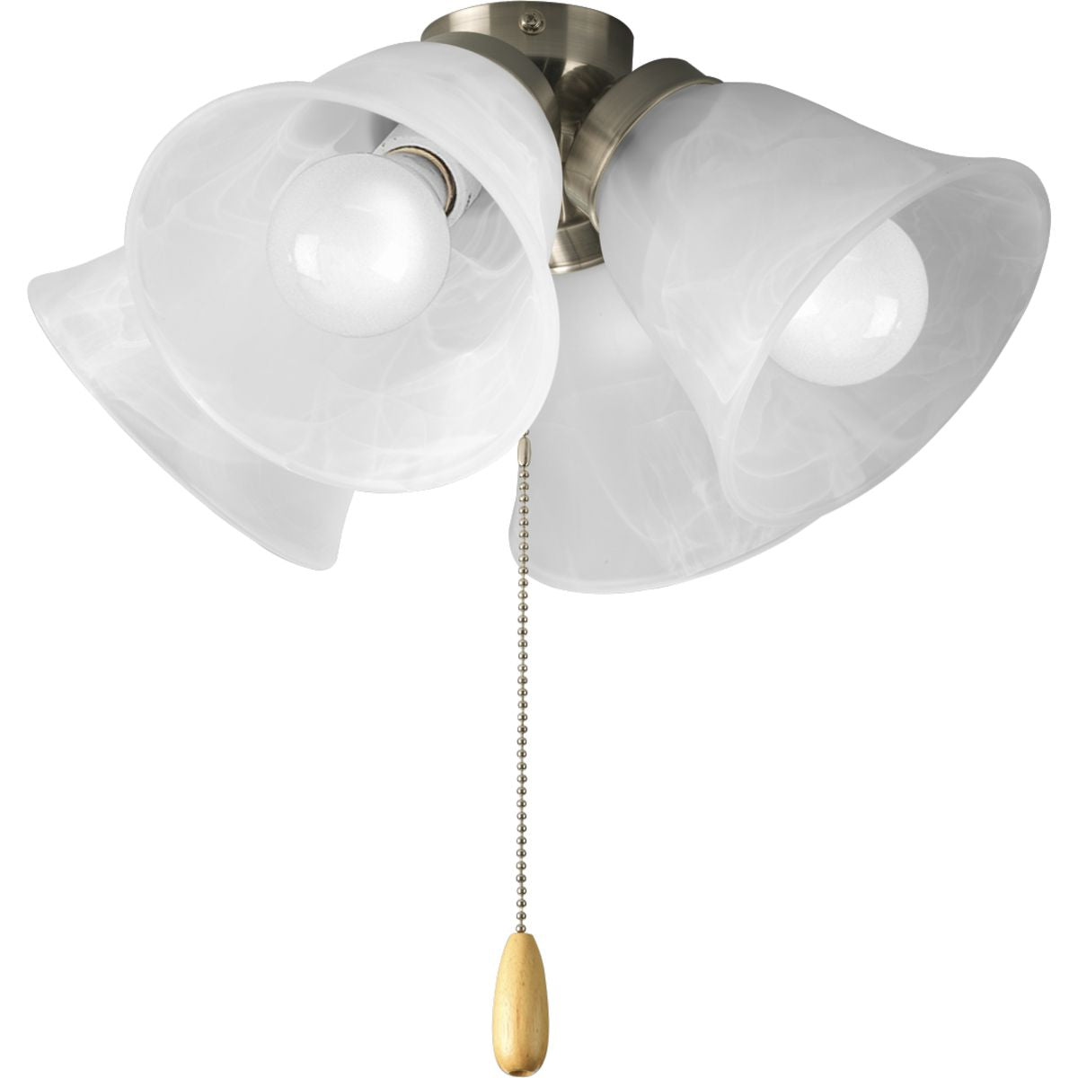 PROGRESS LIGHTING P2643-09WB Brushed Nickel AirPro Collection Four-Light Ceiling Fan Light