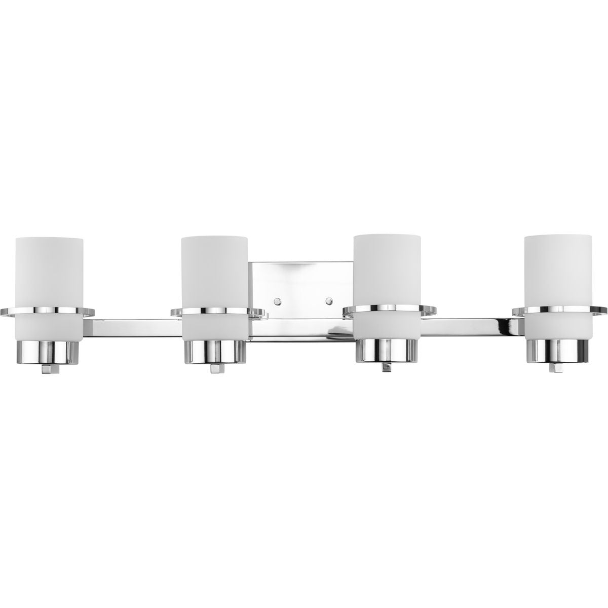 PROGRESS LIGHTING P300416-015 Polished Chrome Reiss Collection Four-Light Modern Farmhouse Polished Chrome Vanity Light
