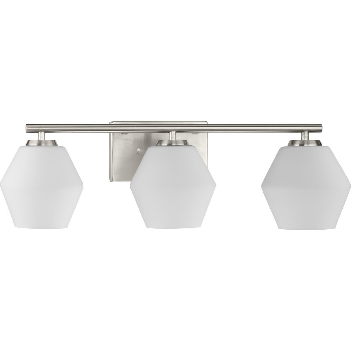 PROGRESS LIGHTING P300432-009 Brushed Nickel Copeland Collection Three-Light Brushed Nickel Vanity Mid-Century Modern Vanity Light