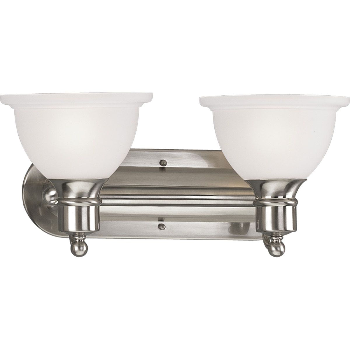 PROGRESS LIGHTING P3162-09 Brushed Nickel Madison Collection Two-Light Brushed Nickel Etched Glass Traditional Bath Vanity Light
