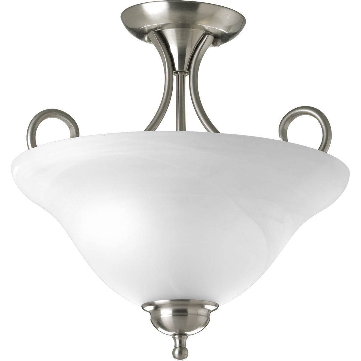 PROGRESS LIGHTING P3460-09 Brushed Nickel Two-Light 13-1/4" Semi-Flush