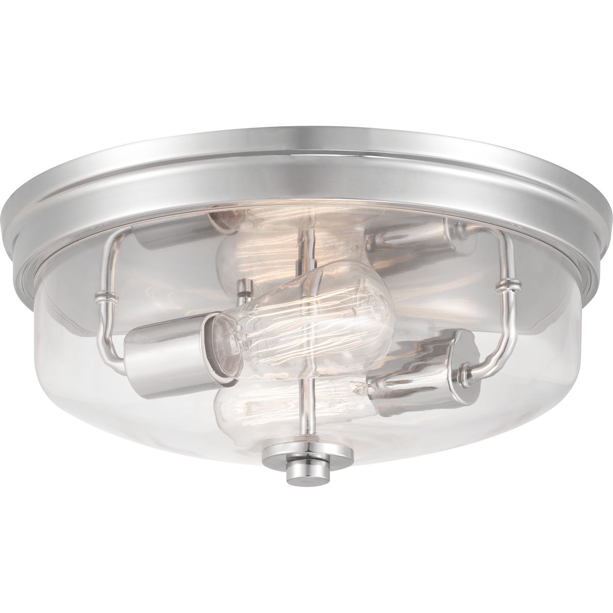 PROGRESS LIGHTING P350121-104 Polished Nickel Blakely Collection Two-Light 13-5/8" Flush Mount