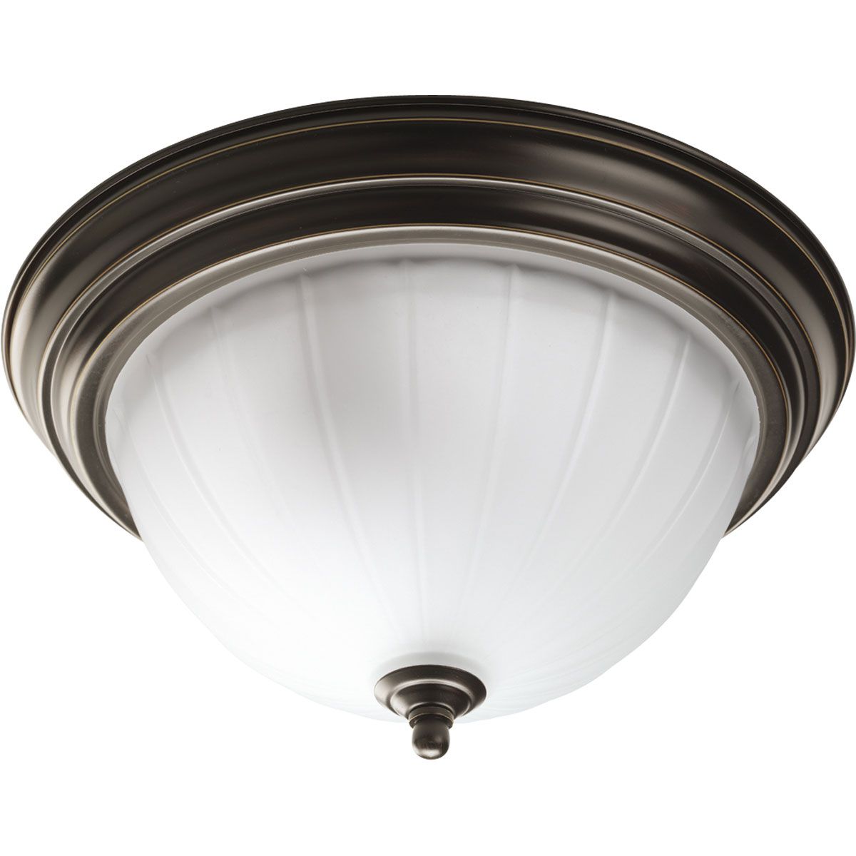 PROGRESS LIGHTING P3817-20 Antique Bronze Two-Light Melon 13-1/4" Close-to-Ceiling