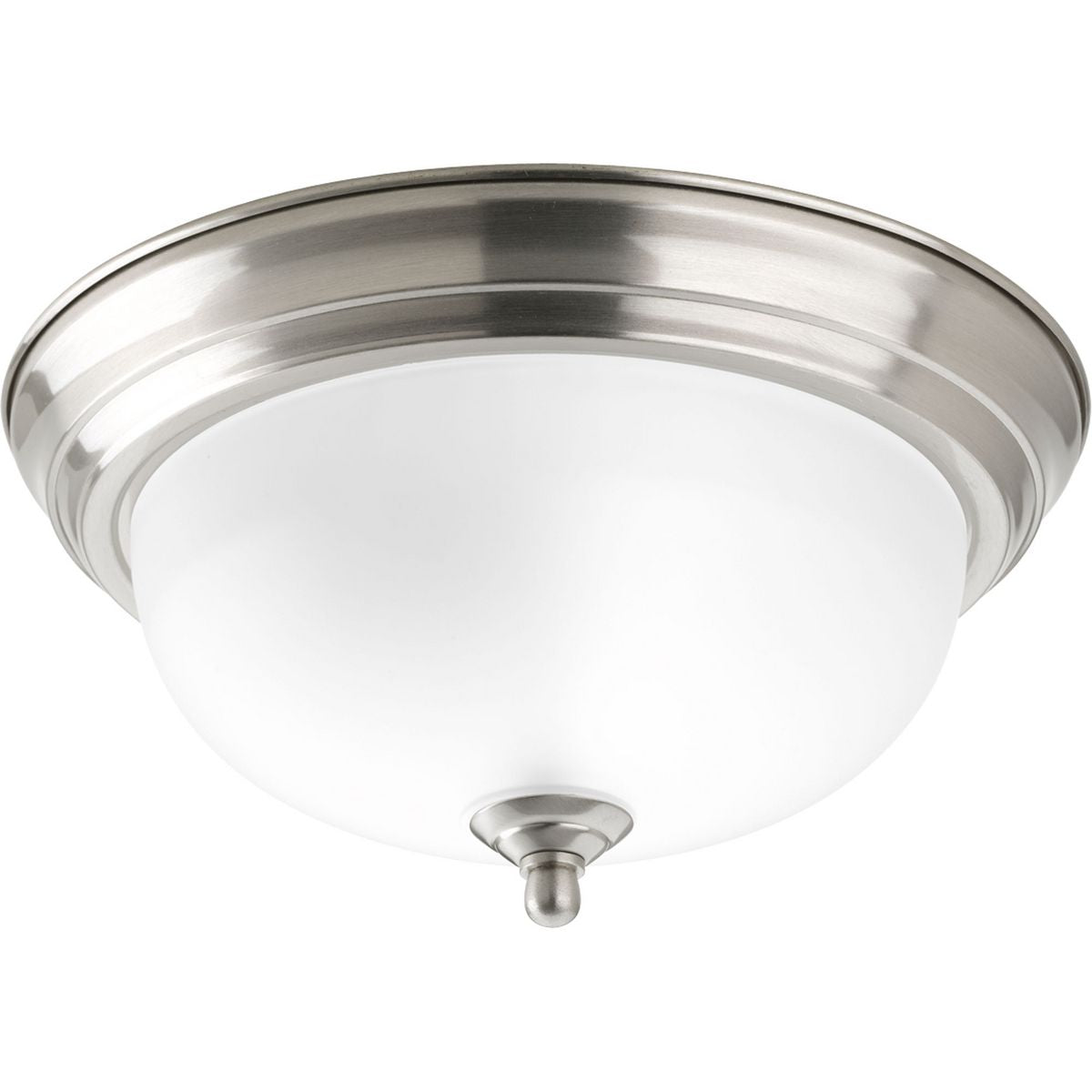 PROGRESS LIGHTING P3924-09ET Brushed Nickel One-Light Dome Glass 11-3/8" Close-to-Ceiling