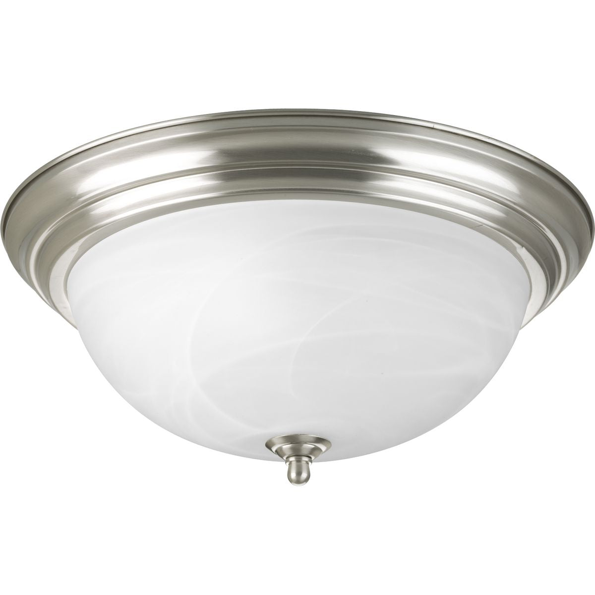 PROGRESS LIGHTING P3926-09 Brushed Nickel Three-Light Dome Glass 15-1/4" Close-to-Ceiling