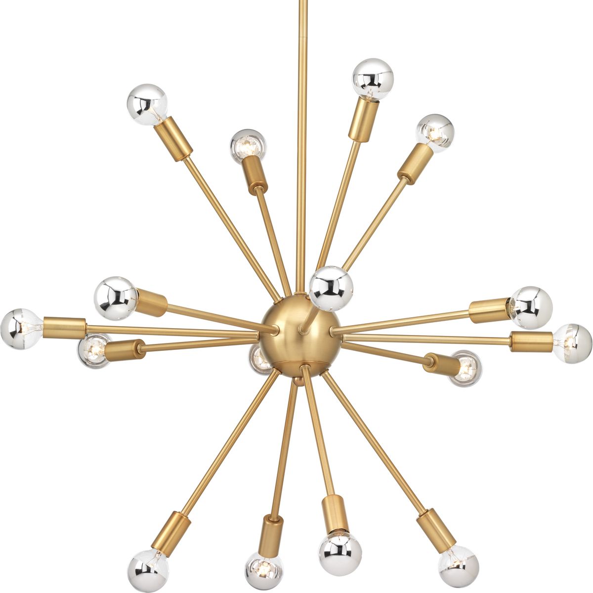 PROGRESS LIGHTING P400041-109 Brushed Bronze Ion Collection Sixteen-Light Brushed Bronze Mid-Century Modern Chandelier Light