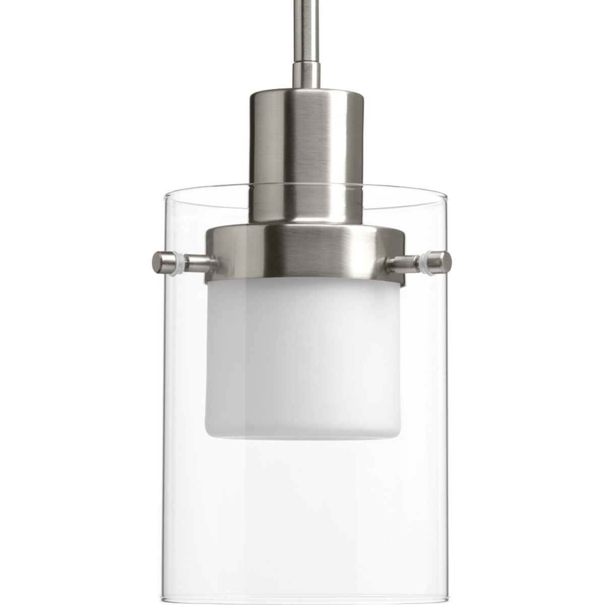 PROGRESS LIGHTING P500000-009-30 Brushed Nickel Moderna LED Collection Brushed Nickel Clear Glass Mid-Century Modern Pendant Light