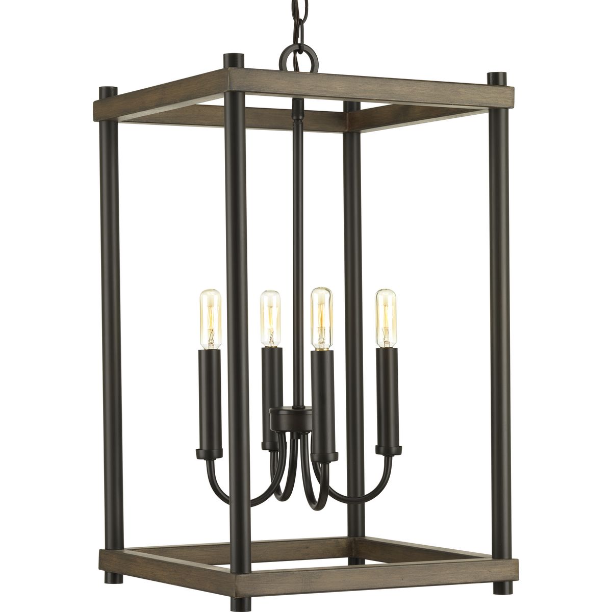 PROGRESS LIGHTING P500088-020 Antique Bronze Fontayne Collection Four-Light Antique Bronze Farmhouse Pendant Light