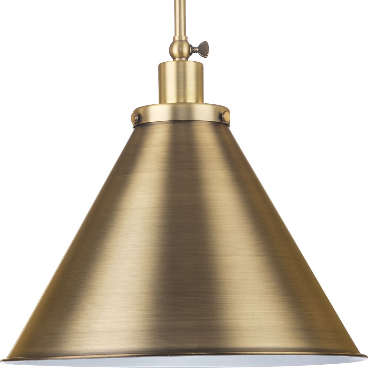 PROGRESS LIGHTING P500385-163 Vintage Brass Hinton Collection One-Light Vintage Brass Modern Farmhouse Pendant