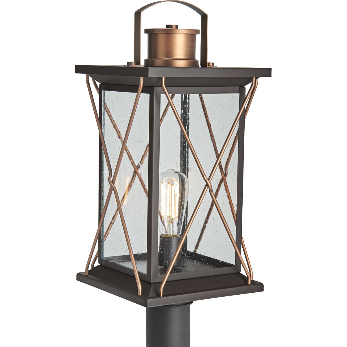 PROGRESS LIGHTING P540068-020 Antique Bronze Barlowe Collection Antique Bronze One-Light Post Lantern
