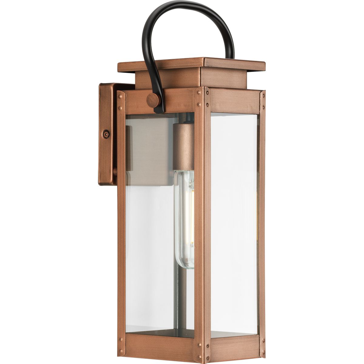 PROGRESS LIGHTING P560004-169 Antique Copper Union Square One-Light Small Antique Copper Urban Industrial Outdoor Wall Lantern