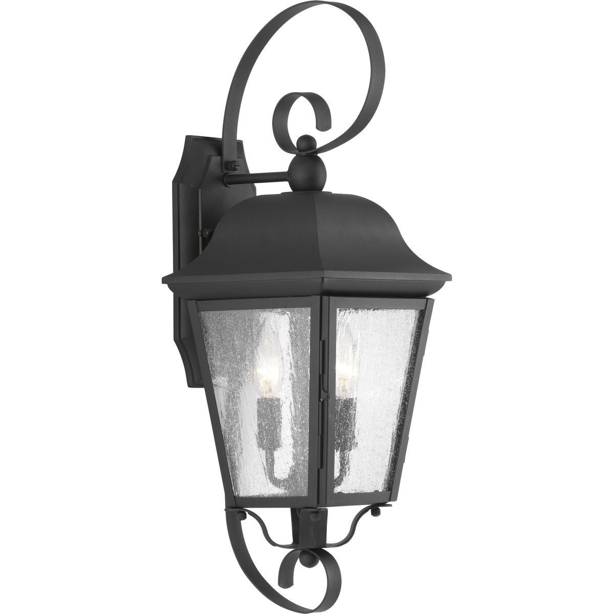 PROGRESS LIGHTING P560011-031 Textured Black Kiawah Collection Two-Light Medium Wall-Lantern