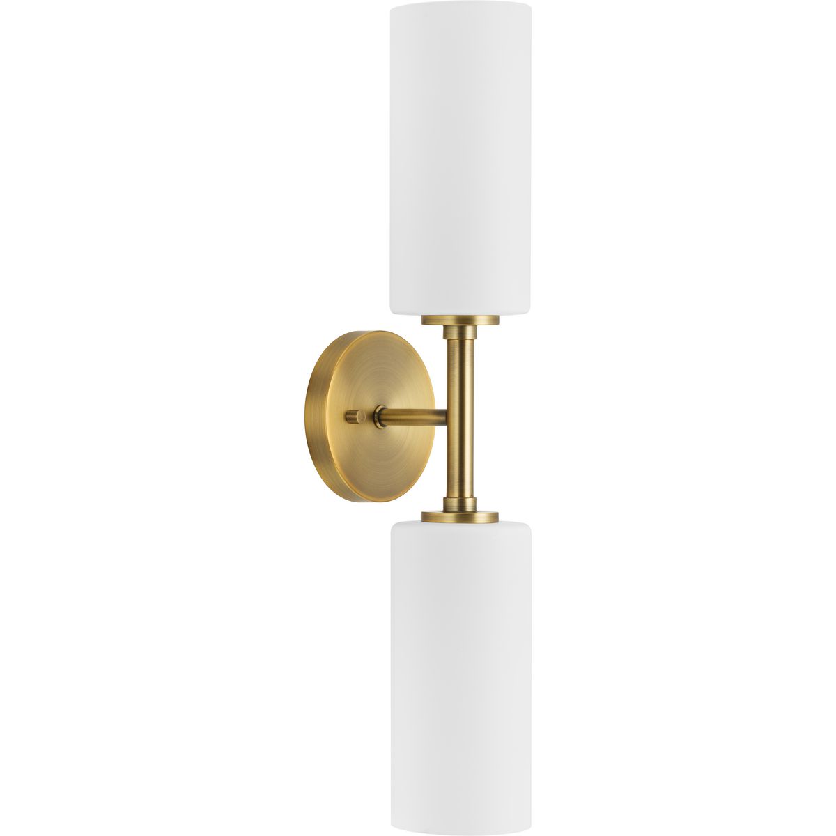 PROGRESS LIGHTING P710116-163 Vintage Brass Cofield Collection Two-Light Vintage Brass Transitional Wall Bracket