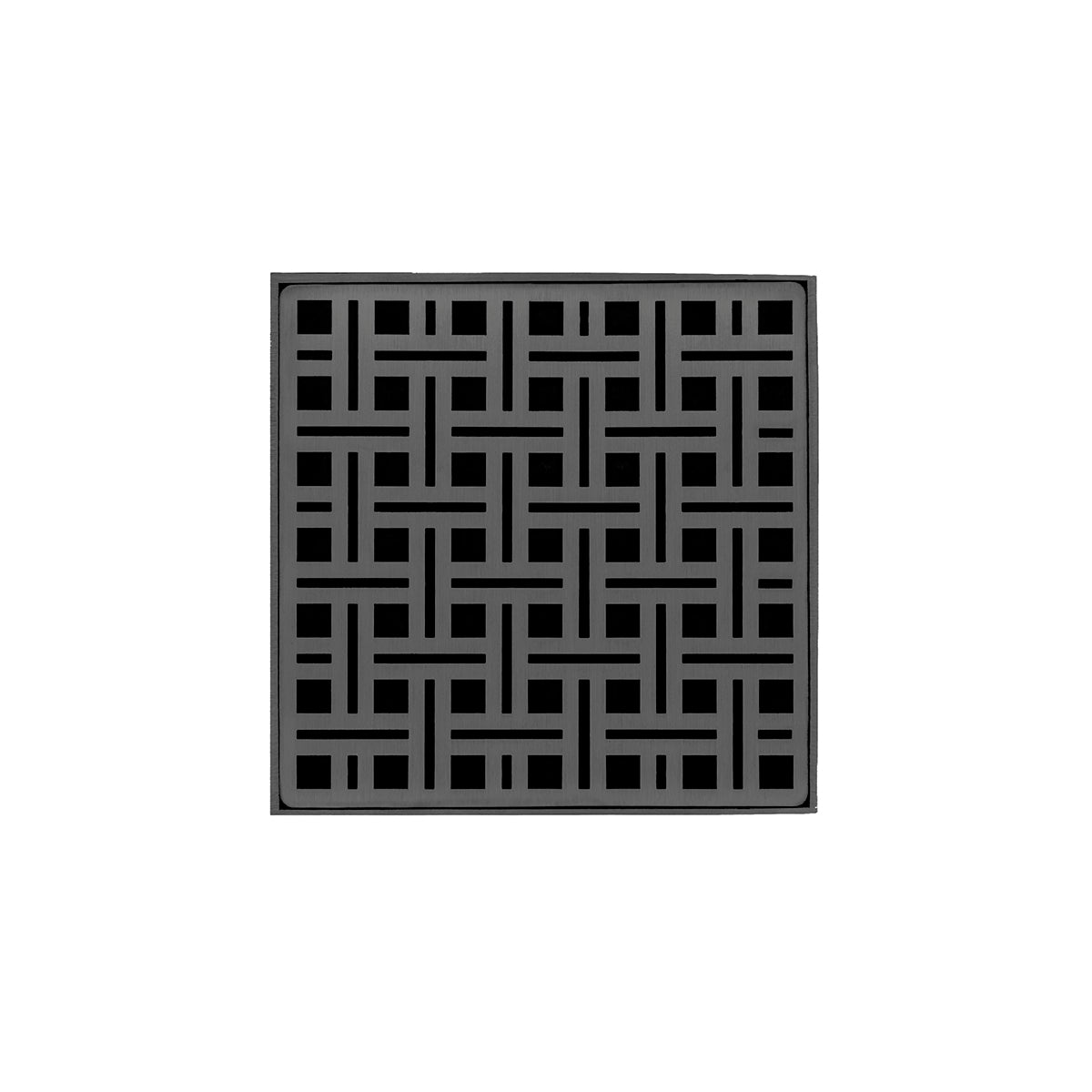 INFINITY DRAIN VD 5-3A GM VD 5 5" x 5" VD 5 High Flow Complete Kit with Weave Pattern Decorative Plate in Gunmetal with ABS Drain Body, 3" Outlet
