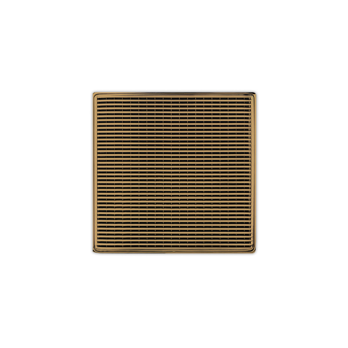 INFINITY DRAIN WD 5-2H PB WD 5 5" x 5" WD 5 Complete Kit with Wedge Wire Pattern Decorative Plate in Polished Brass with Cast Iron Drain Body for Hot Mop, 2" Outlet