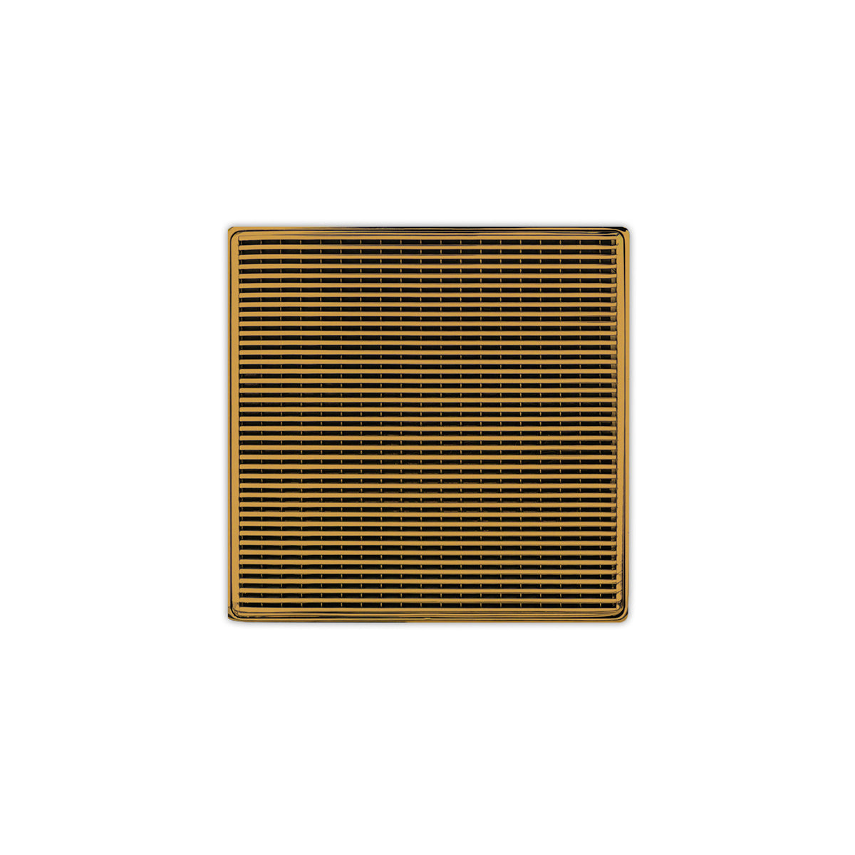 INFINITY DRAIN WDB 5-A PG WD 5 5" x 5" WDB 5 Complete Kit with Wedge Wire Pattern Decorative Plate in Polished Gold with ABS Bonded Flange Drain Body, 2", 3" and 4" Outlet