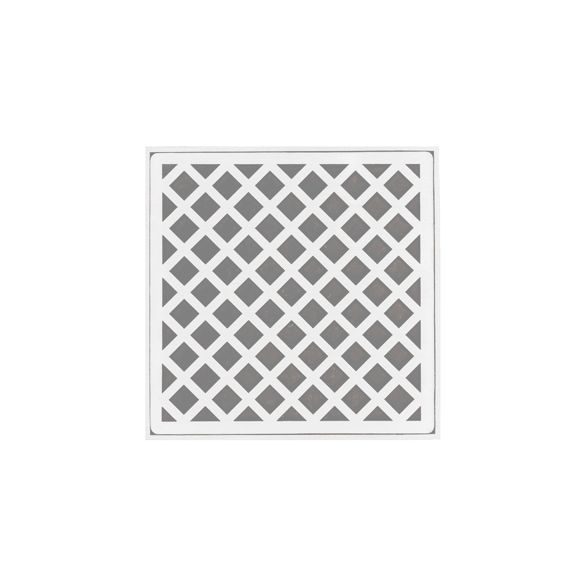 INFINITY DRAIN XD 5-3P MW XD 5 5" x 5" XD 5 High Flow Complete Kit with Criss-Cross Pattern Decorative Plate in Matte White with PVC Drain Body, 3" Outlet