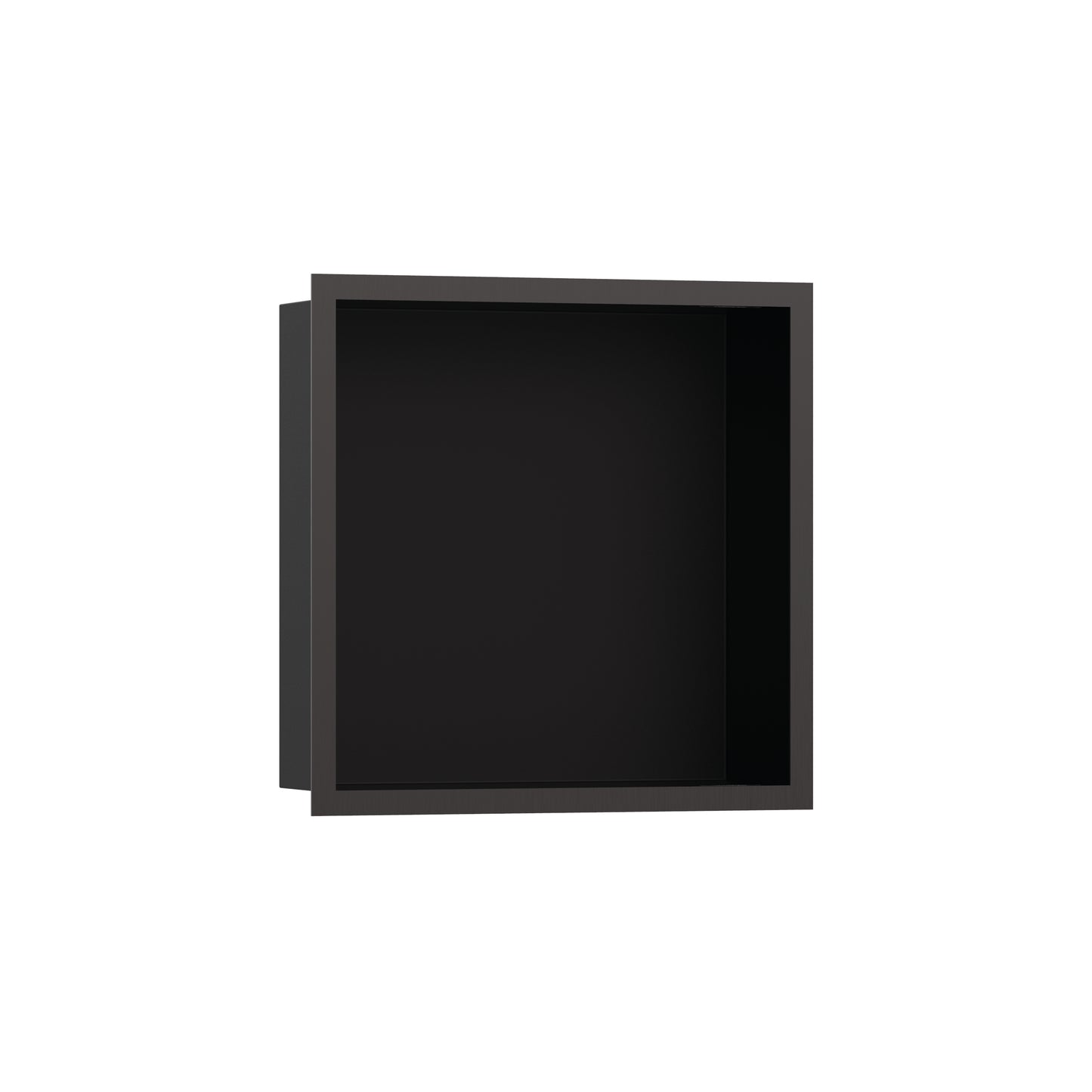 HANSGROHE 56098340 XtraStoris Individual Wall Niche Matte Black with Design Frame 12"x 12"x 4" in Brushed Black Chrome