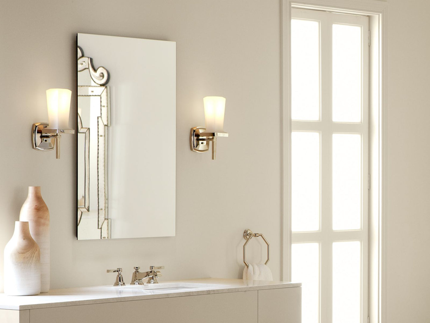 KOHLER K-2936-PG-SAA Catalan 24-1/8" W x 36-1/8" H aluminum single-door medicine cabinet with 107 degree hinge - Satin Anodized Aluminum