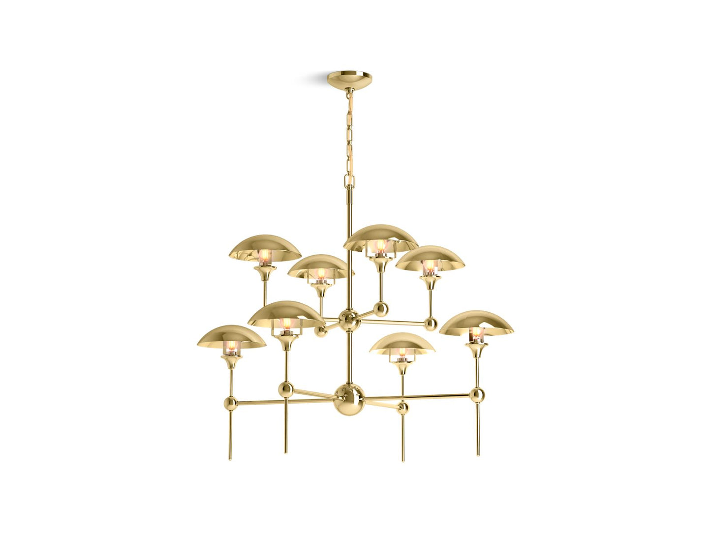 KOHLER K-27951-CH08-2PL Vorleigh 40" Chandelier In Polished Brass