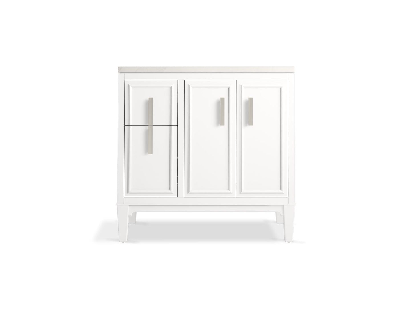 KOHLER K-33545-ASB-1WX Southerk 36" bathroom vanity cabinet with sink and quartz top - Slate Grey