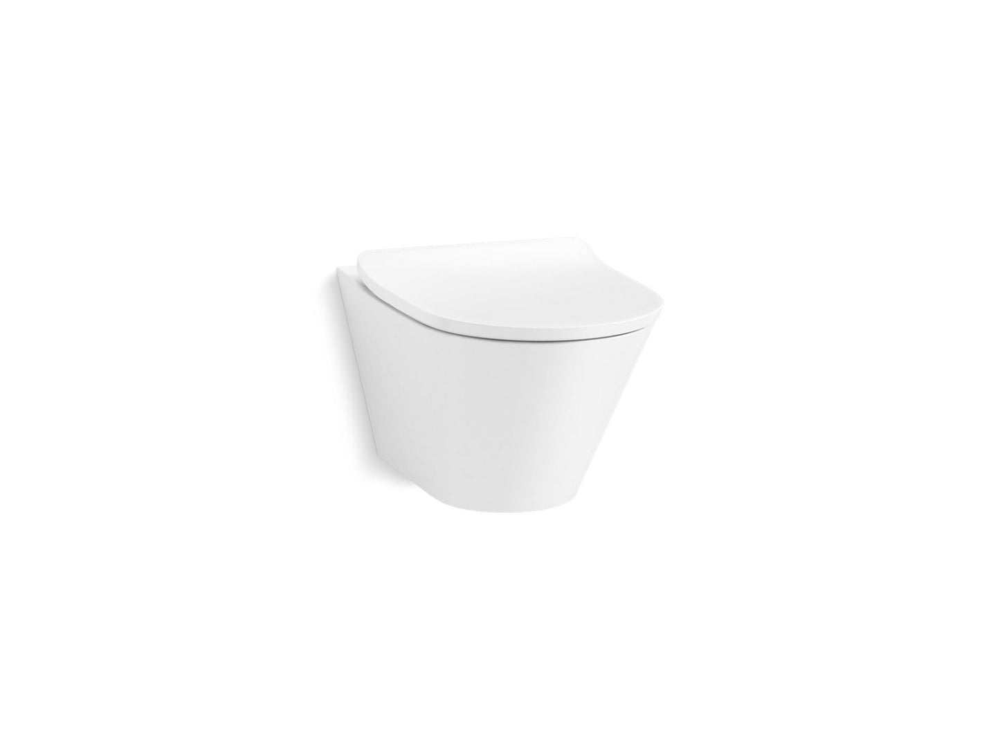 KOHLER K-21748-0 Brazn Wall-Hung Round-Front Toilet, Dual-Flush - White