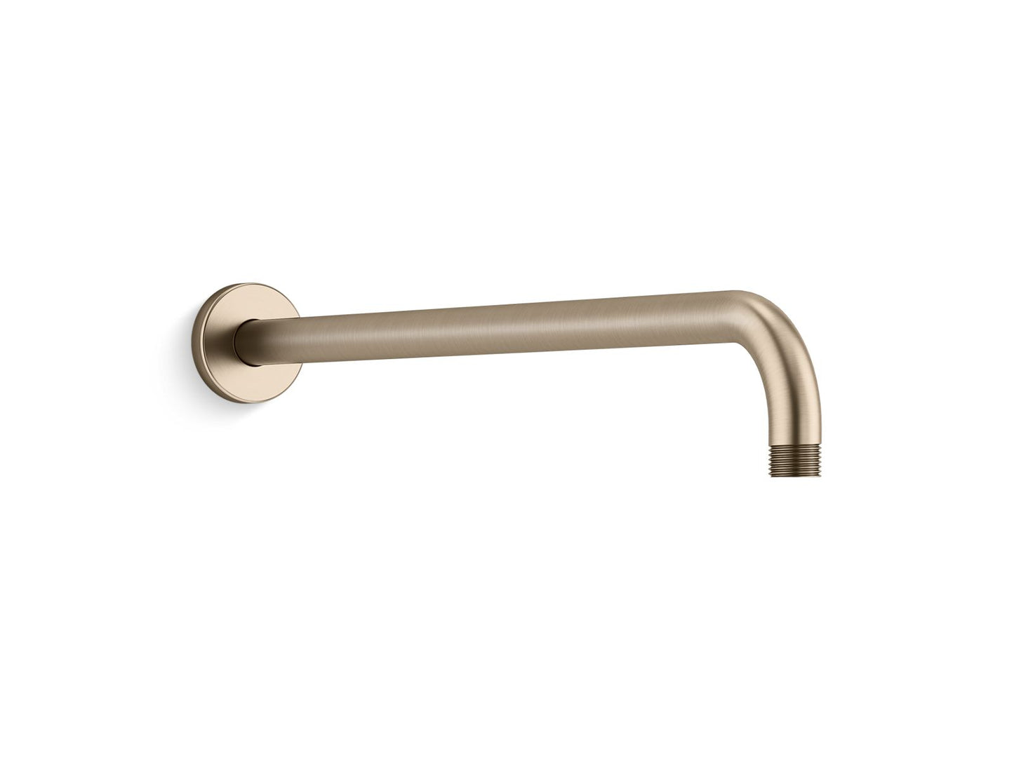 KOHLER Statement 19" wall-mount single-function rainhead arm and flange - Vibrant Brushed Bronze, K-26307-BV
