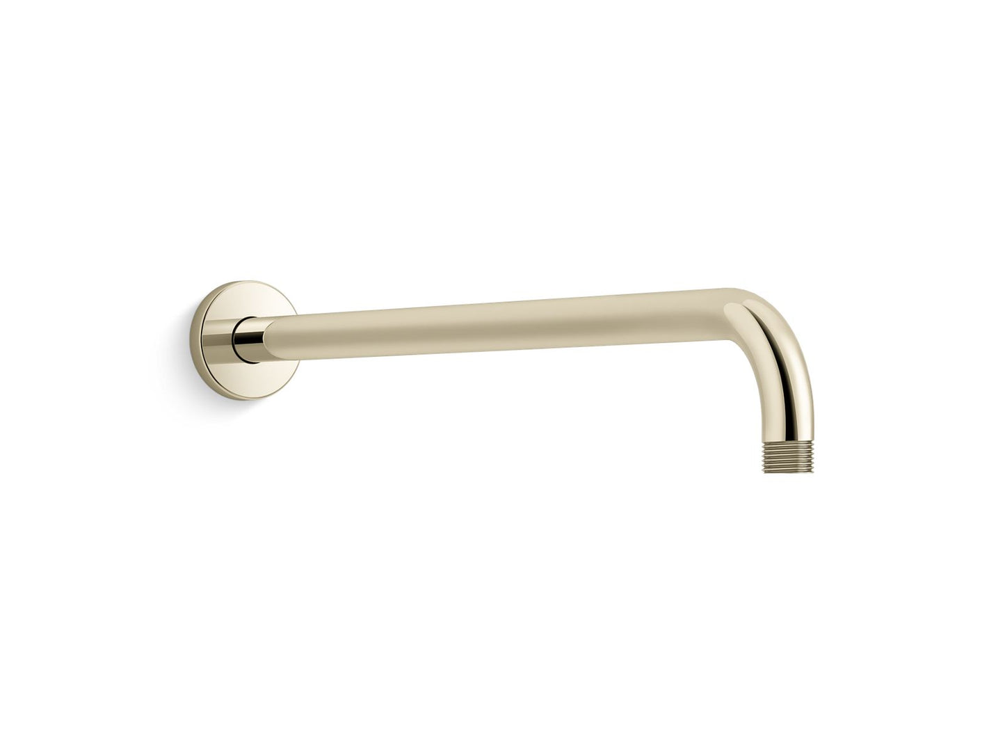 KOHLER Statement 19" wall-mount single-function rainhead arm and flange - Vibrant French Gold, K-26307-AF