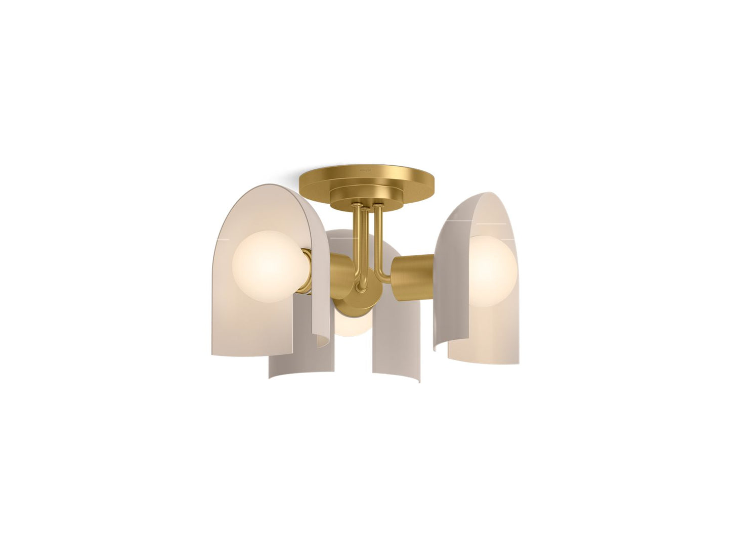 KOHLER Jabot 3-13/16" flush-mount - Biscuit Satin with Brushed Moderne Brass, K-31786-FM03-SLG