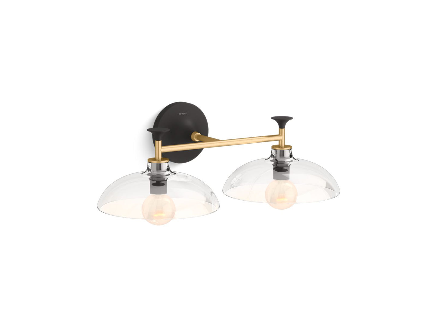 KOHLER Tone Two-light sconce - Black with Brass Trim, K-31769-SC02-BML