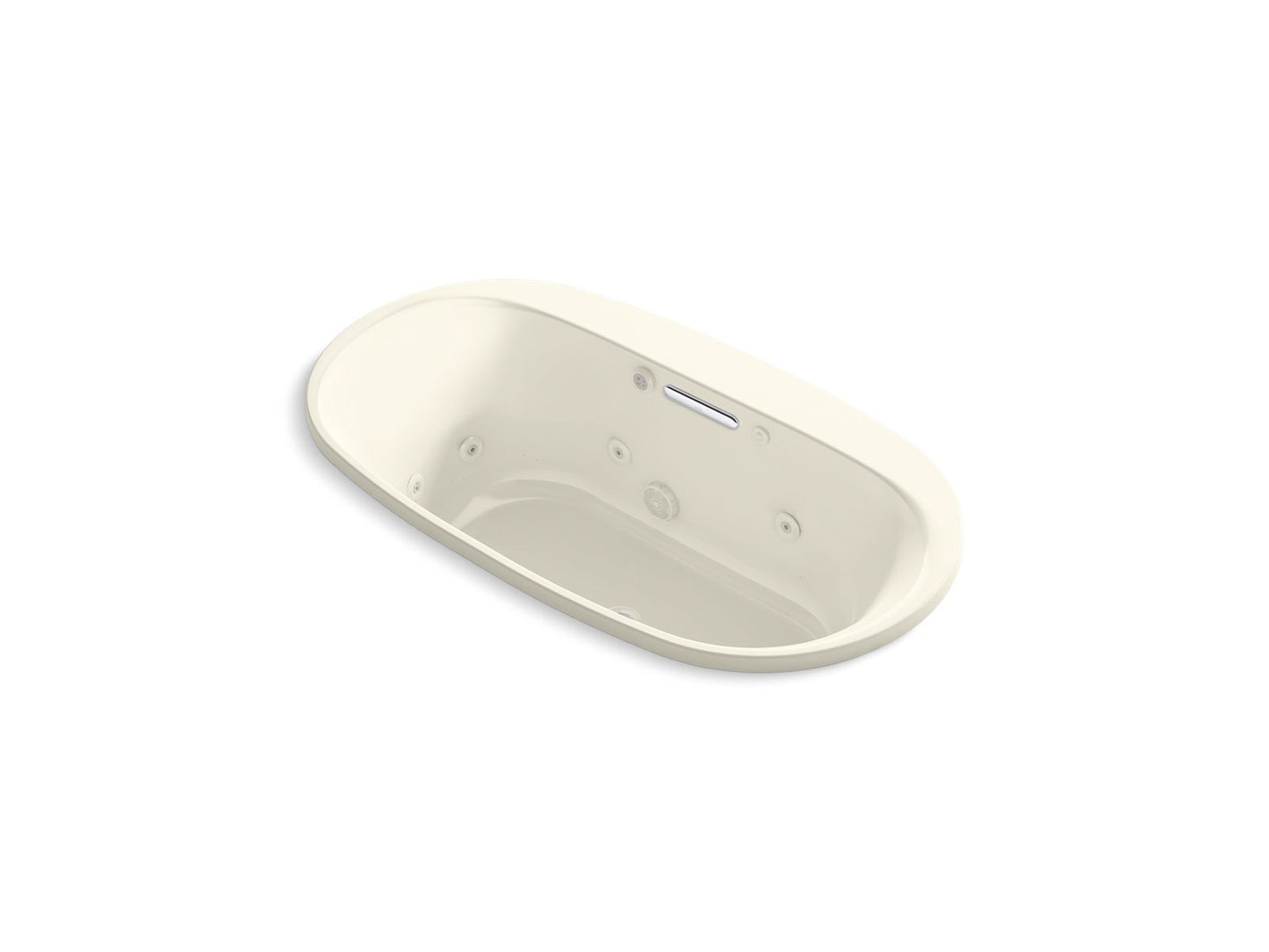 KOHLER Underscore 65-1/2" x 35-3/4" drop-in Heated BubbleMassage air bath with whirlpool - Biscuit, K-5716-XHGH-96