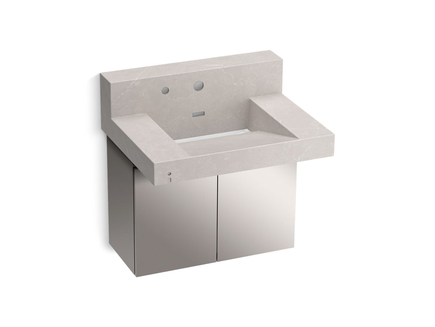 KOHLER Constellation 30" wall-mount lavatory system with backsplash - DesertSilver, K-81024-BSS-KED