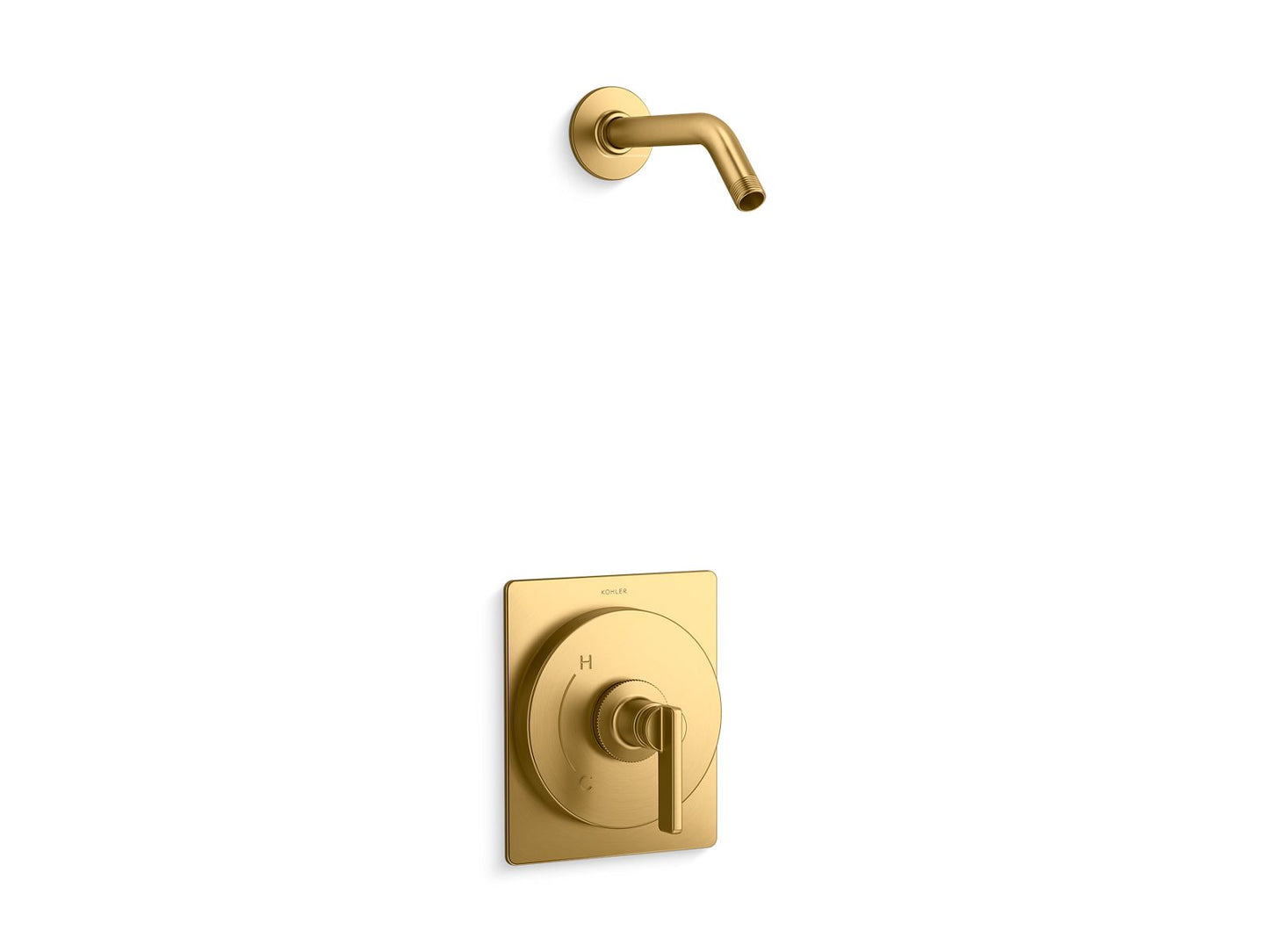 KOHLER K-TLS35914-4-2MB Castia By Studio Mcgee Rite-Temp Shower Trim Kit, Without Showerhead In Vibrant Brushed Moderne Brass