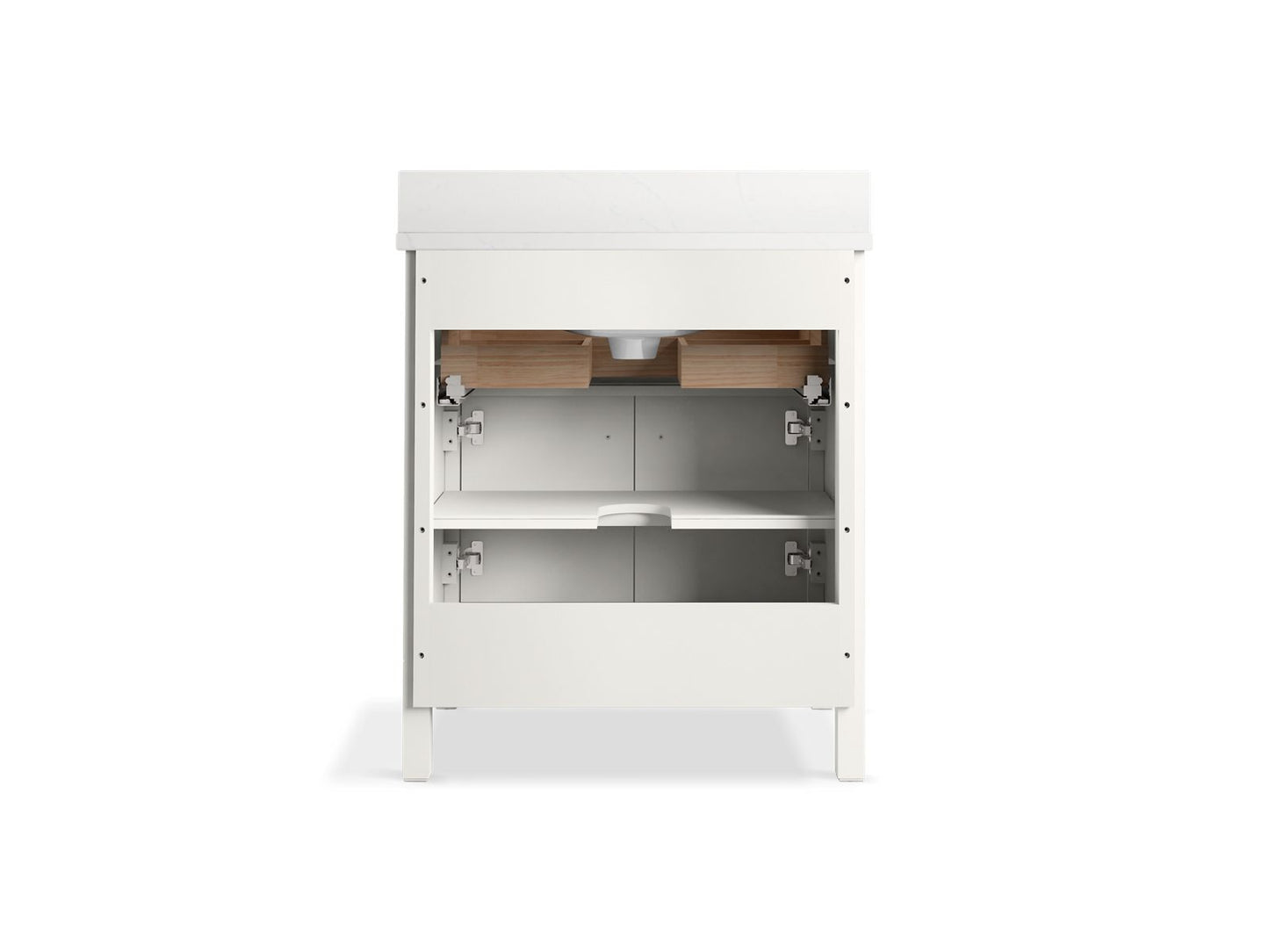 KOHLER K-35019-DAK Malin by Studio McGee 30" bathroom vanity cabinet with sink and quartz top - Draper Oak