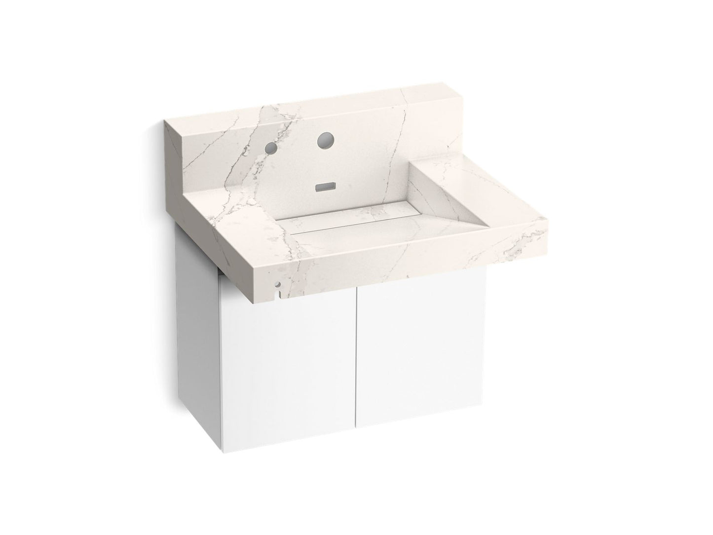 KOHLER Constellation 30" wall-mount lavatory system with backsplash - Et Cal Gold, K-81024-BPW-KEG