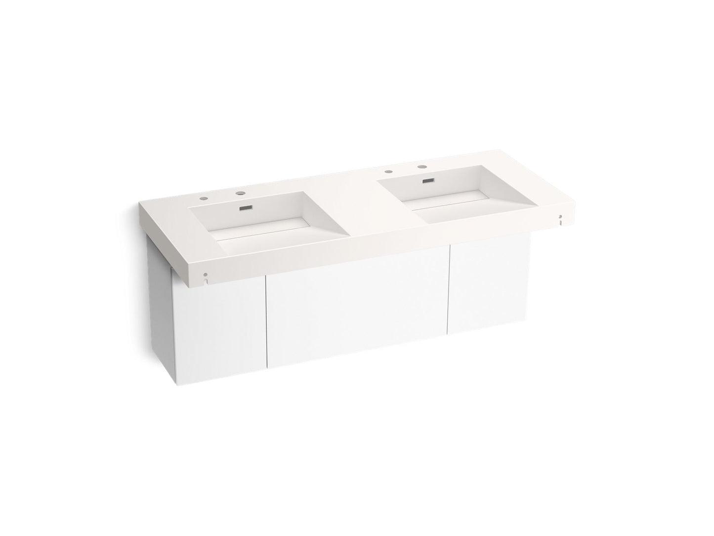 KOHLER Constellation 60" wall-mount basin lavatory system - Designer White, K-81030-BPW-KCD