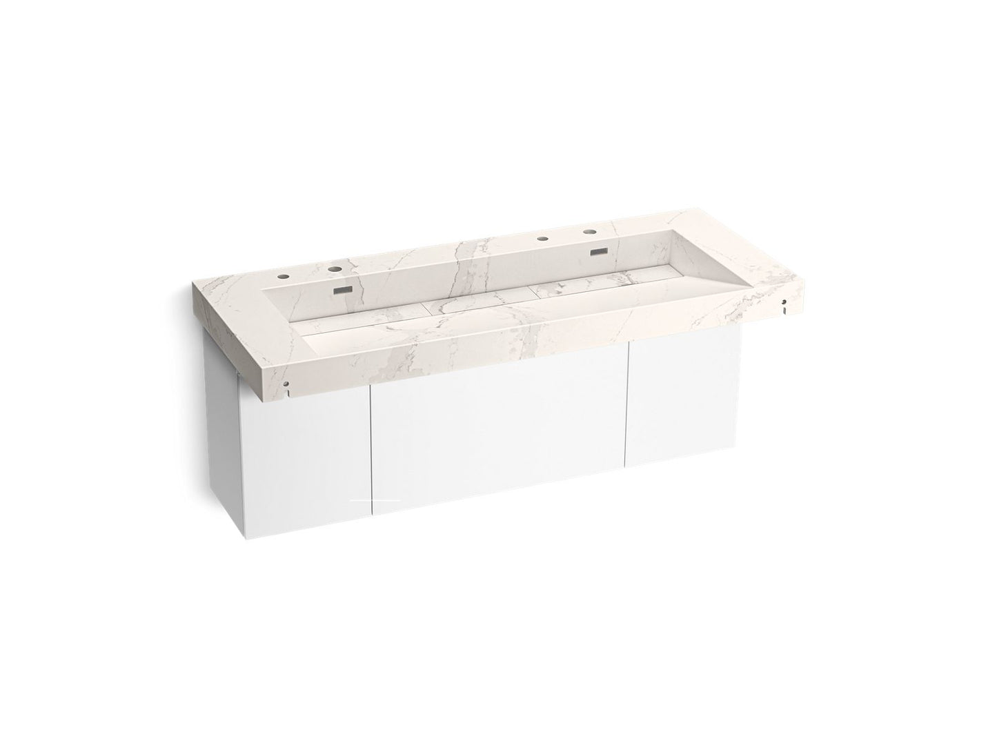 KOHLER Constellation 60" wall-mount trough lavatory system - Et Cal Gold, K-81032-BPW-KEG
