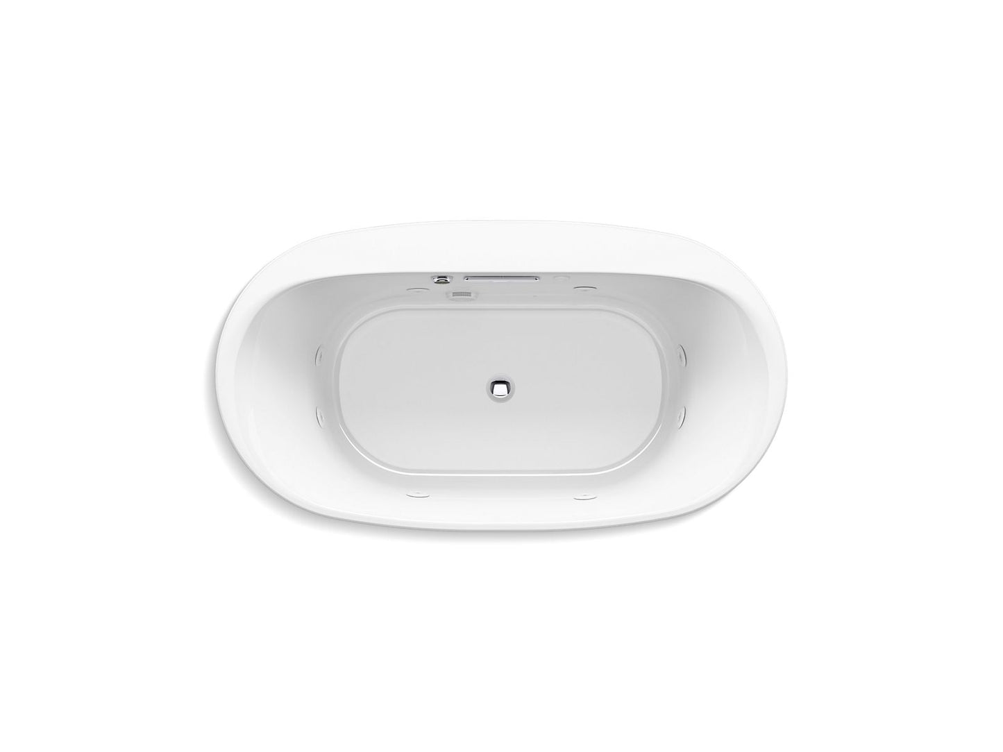 KOHLER Underscore 65-1/2" x 35-3/4" drop-in Heated BubbleMassage air bath with whirlpool - White, K-5716-XHGH-0