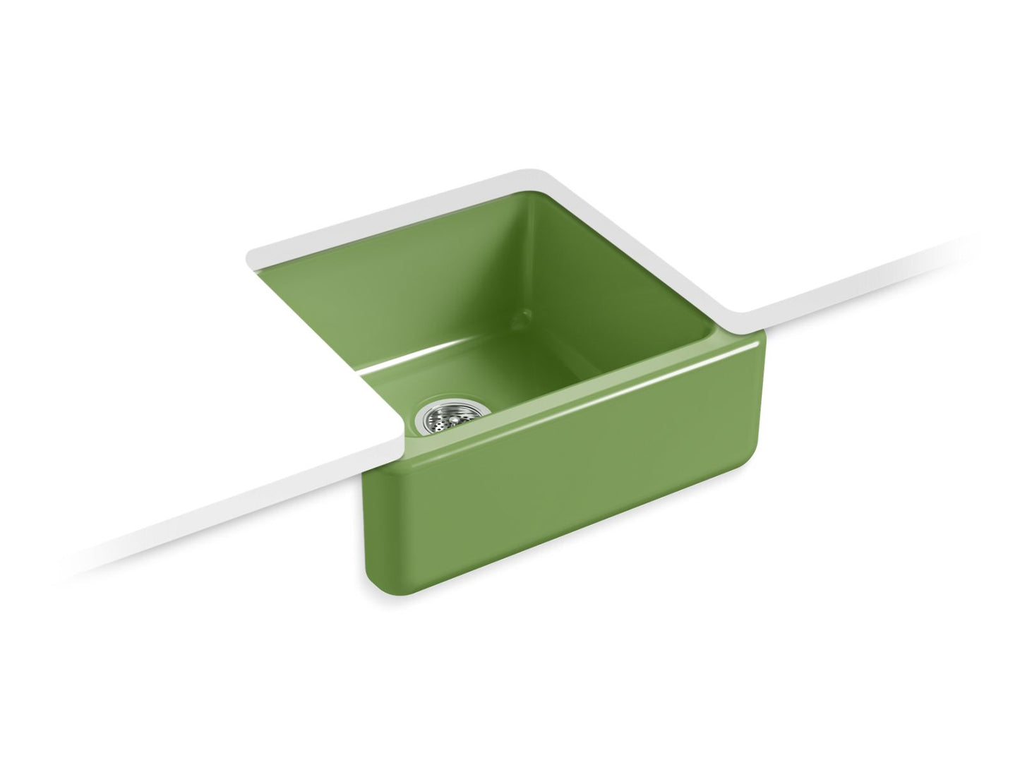 KOHLER Whitehaven 23-1/2" undermount single-bowl farmhouse kitchen sink - Fresh Green, K-5665-34