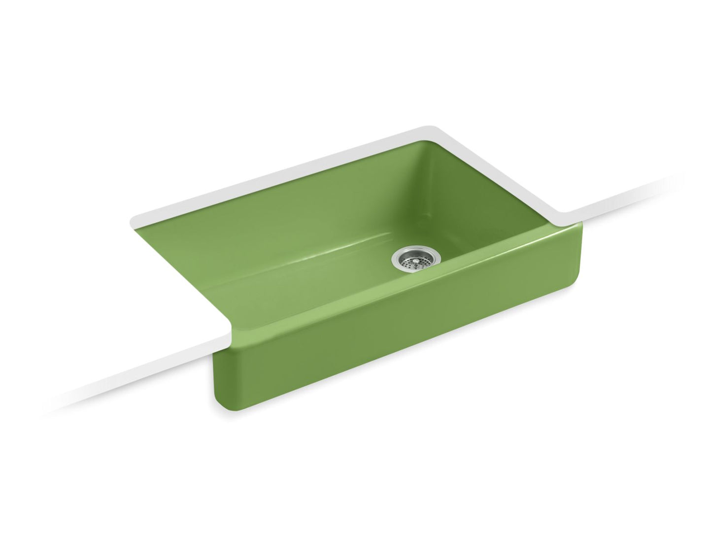 KOHLER Whitehaven 35-1/2" undermount single-bowl farmhouse kitchen sink - Fresh Green, K-6488-34
