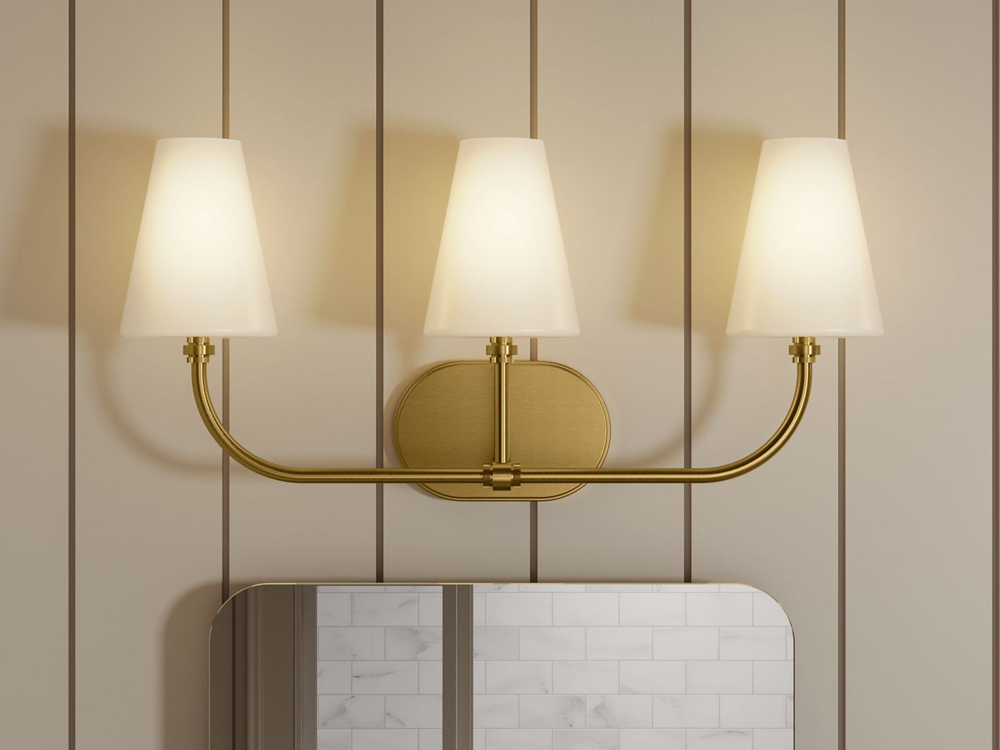 KOHLER K-32257-SC03-SNL Kernen by Studio McGee Three-light sconce - Polished Nickel