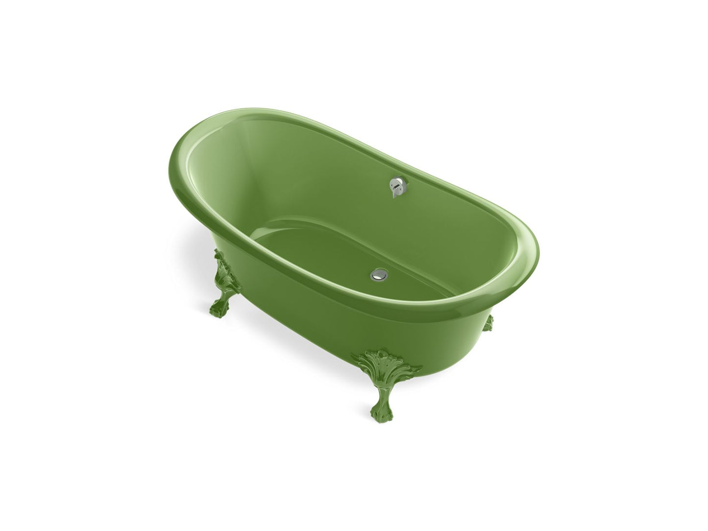KOHLER Artifacts 66-1/8" x 32-1/2" freestanding bath - Fresh Green Exterior with Fresh Green Interior, K-21000-PFG-34