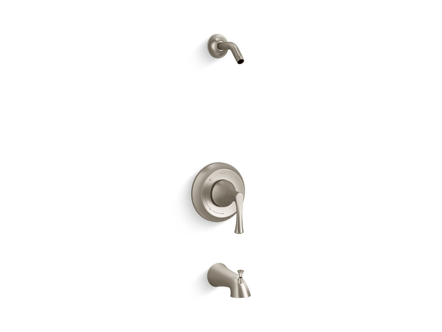 KOHLER K-TLS35937-4-BN Rite-Temp® bath and shower trim kit, without showerhead - Vibrant Brushed Nickel