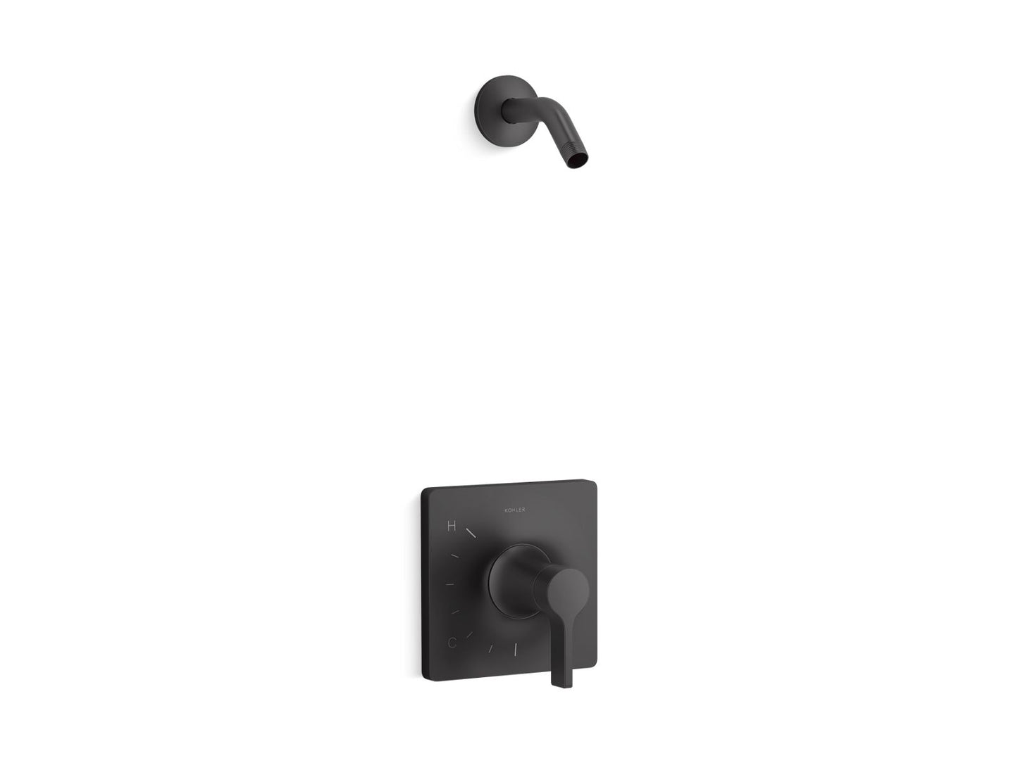 KOHLER K-TLS28128-4-BL Venza Rite-Temp Shower Trim Kit, Without Showerhead - Matte Black