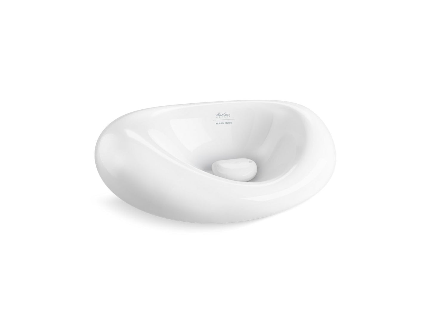 KOHLER K-32300-0 Landshapes By Daniel Arsham 21-1/2" Oval Vessel Bathroom Sink, No Overflow - White